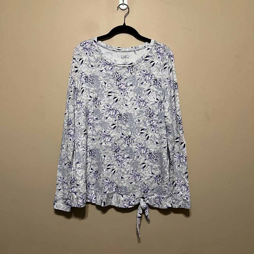 Croft & Barrow Floral Tie-Waist Top